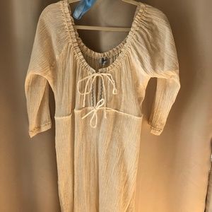 Gauzy short peasant dress.